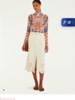 Farm Rio eyelet denim skirt nwt